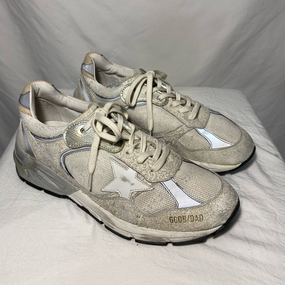 Golden GOOSE *NEW* Dad Star Sneakers white and grey suede with white star Sz 38 - Picture 7 of 17